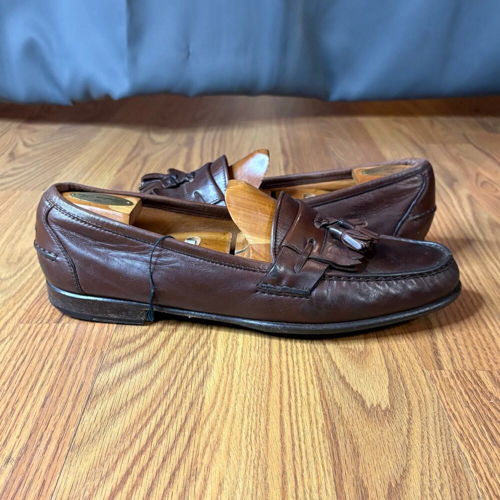 Vintage Salvatore Ferragamo Studio Kitlie Tassel Loafers Brown Leather Men's 11D